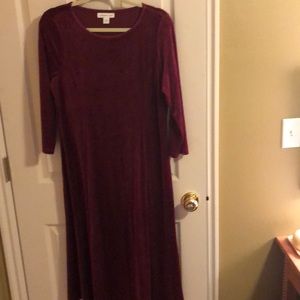 Velvet burgundy cold water creek dress